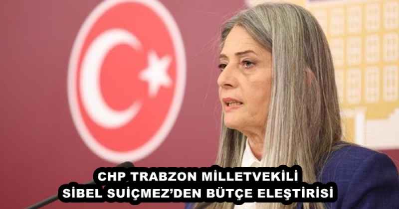 CHP TRABZON MİLLETVEKİLİ SİBEL SUİÇMEZ’DEN BÜTÇE ELEŞTİRİSİ